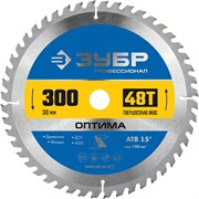 ЗУБР Оптима, 300 x 30 мм, 48Т, пильный диск по дереву, Профессионал (36903-300-30-48) 36903-300-30-48_z01