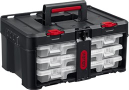 KETER STACKNROLL, 481 х 332 х 233 мм, (19″), пластиковый ящик с 3 органайзерами и 18 ячейками (38406) 38406