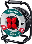 KRAFTOOL HEAVY DUTY 4.0, КГ 3х2.5 50м 4000Вт IP44, силовой удлинитель на стальной катушке (55086-50) 55086-50_z01