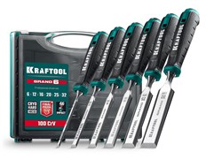 KRAFTOOL GRAND-6 набор стамесок-долот с двухкомпонентной рукояткой, 6 шт 1818-H6