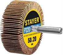 Круг шлифовальный STAYER лепестковый, на шпильке, P320, 50х20 мм 36607-320