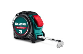 KRAFTOOL AutoStop 3м х 16мм, профессиональная рулетка с автостопом (3412-3-16) 3412-3-16_z01