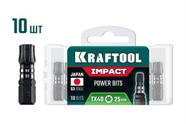 KRAFTOOL Impact TX 40, 25 мм, 10 шт, ударные биты (26195-40-25-S10) 26195-40-25-S10
