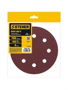 STEHER DWH-180-S 180 мм, Р80, шлифовальный круг на липучке, 8 отв., 5 шт. (35682-080) 35682-080