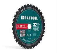 KRAFTOOL Slim wood cut 254 х 30 x 2.0 мм, 32Т, диск пильный по дереву, (36955-254-30-32) 36955-254-30-32