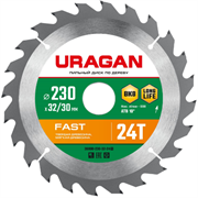 URAGAN Fast 230х32/30мм 24Т, диск пильный по дереву 36800-230-32-24_z01