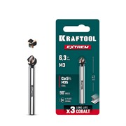 KRAFTOOL EXTREM, d 6.3x5х45 мм, Z3, 90°, сталь M35, U-образная спираль, зенковка (29734-3) 29734-3