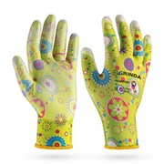 GRINDA COMFORT, M (8), садовые перчатки с прозрачным полиуретановым покрытием, зелёные, 13 класс (11290-M) 11290-M_z01