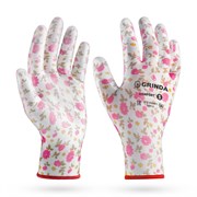 GRINDA COMFORT, S (7), садовые перчатки с прозрачным полиуретановым покрытием, розовые, 13 класс (11291-S) 11291-S_z01