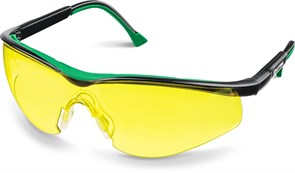 Защитные жёлтые очки KRAFTOOL BASIC стекло-моноблок с покрытием устойчивым к истиран