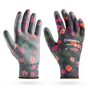 GRINDA PROTECT, L (9), садовые перчатки с прозрачным нитриловым покрытием, чёрные, 13 класс (11296-L, шт 11296-L