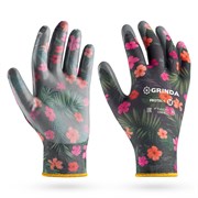 GRINDA PROTECT, M (8), садовые перчатки с прозрачным нитриловым покрытием, чёрные, 13 класс (11296-M, шт 11296-M