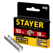 STAYER тип 53 (A/10/JT21), 10 мм, 1000 шт, калибр 23GA, скобы для степлера, Professional (3159-10)
