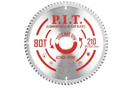 Диск пильный по алюминию P.I.T. 210x30/20x2,2 мм 80T(ACTW05-210T80)