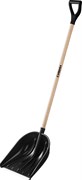 Снеговая лопата СИБИН ЛПД-460 460 мм пластиковая с алюминиевой планкой деревянный черено