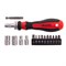 Отвертка реверсивная с набором бит и насадок торцевых, CrV, 1/4, 16 шт Matrix 11332