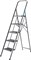 СИБИН 5 ступеней, 118 см, c широкими обрезиненными ступенями, стальная стремянка (38807-05) 38807-05