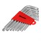 Набор ключей имбусовых Torx , 9 шт, T10-T50, CrV, коротких, с сатинированным покрытием Matrix 12305
