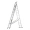 Лестница, 3 х 14 ступеней, алюминиевая, трехсекционная, Россия, Сибртех 97824