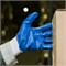 Перчатки полиэфирные с синим нитрильным покрытием, размер 9, 13 класс вязки// Сибртех 678625