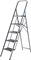 СИБИН 5 ступеней, 118 см, c широкими обрезиненными ступенями, стальная стремянка (38807-05) 38807-05