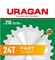 URAGAN Fast 210х32/30мм 24Т, диск пильный по дереву 36800-210-32-24_z01