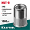KRAFTOOL Nut-R, М5, уменьш. бортик, 1000 шт, резьбовые заклепки стальные с насечками (311708-05) 311708-05