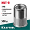 KRAFTOOL Nut-R, М6, уменьш. бортик, 500 шт, резьбовые заклепки стальные с насечками (311708-06) 311708-06