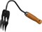 GRINDA ProLine 120х86х265 мм, 3-х зубые, деревянная ручка, грабли-рыхлитель (421514) 421514