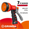 GRINDA T-7, 7 режимов, курок сзади, пластиковый с TPR, поливочный пистолет , шт 8-427185