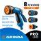 GRINDA B-834, пистолет поливочный B-8, коннектор 3/4, конектор 3/4 с автостопом, адаптер с внутр. ре, шт 429113